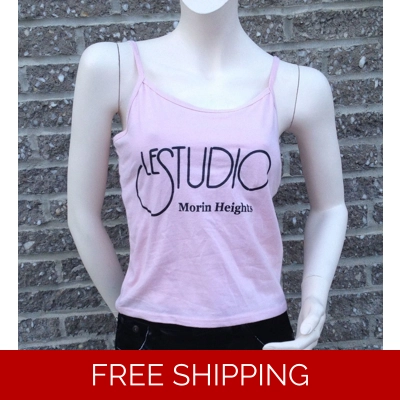Woman Pink Tank Top B  Black Front Logo M/H